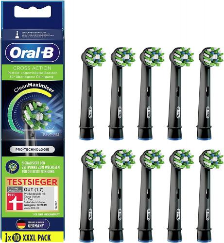 Oral B Aufsteckbürsten CrossAction Schwarz CleanMaximizer 10er